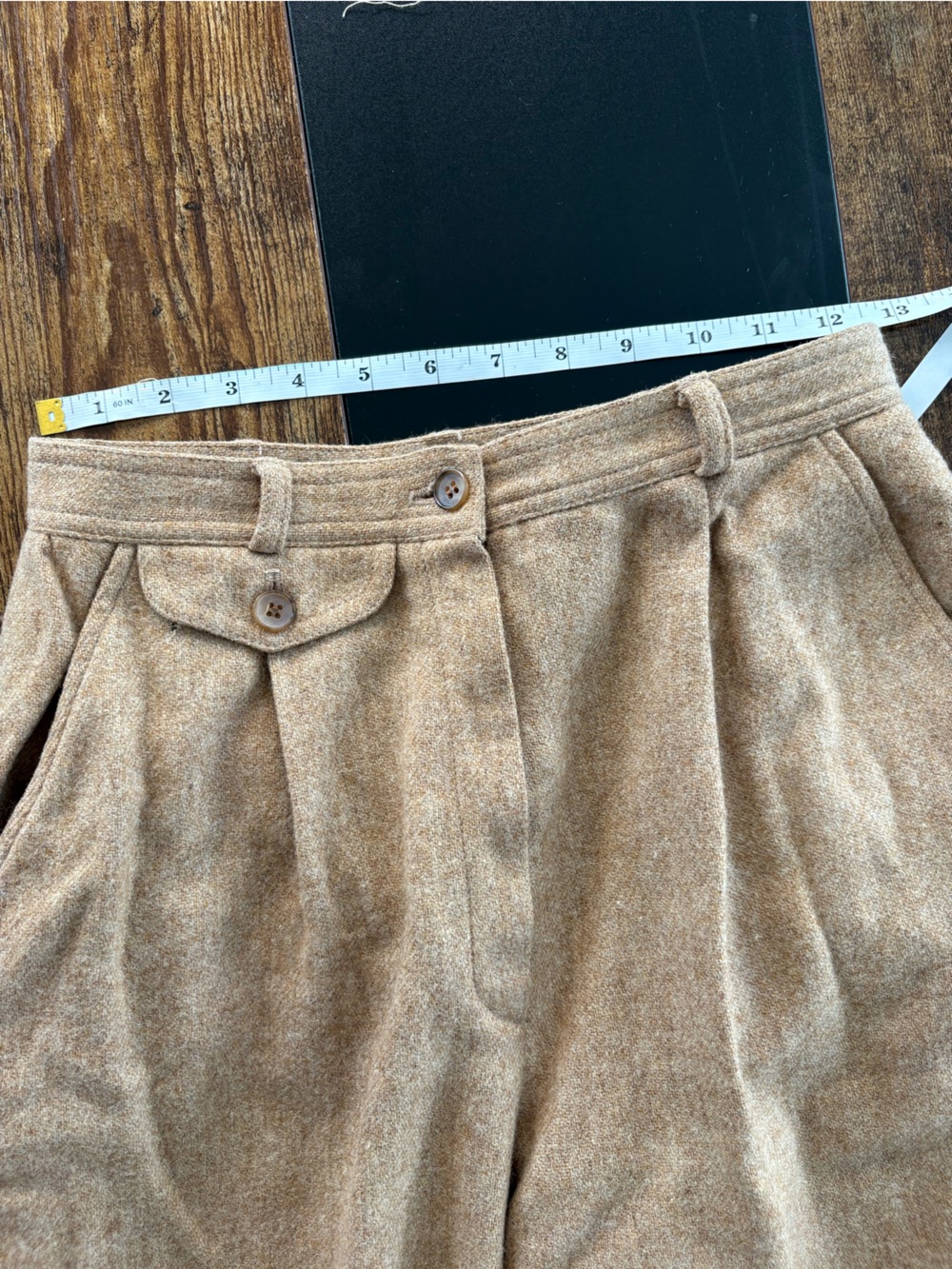 Vintage Casual Wool-Blend Pants in Camel - Picture 3 of 7